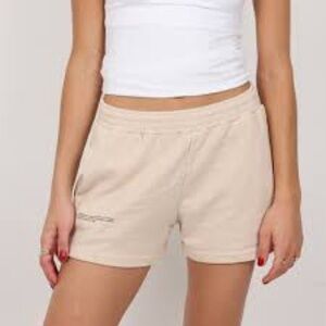 Pangaia cotton sweat shorts size large sand